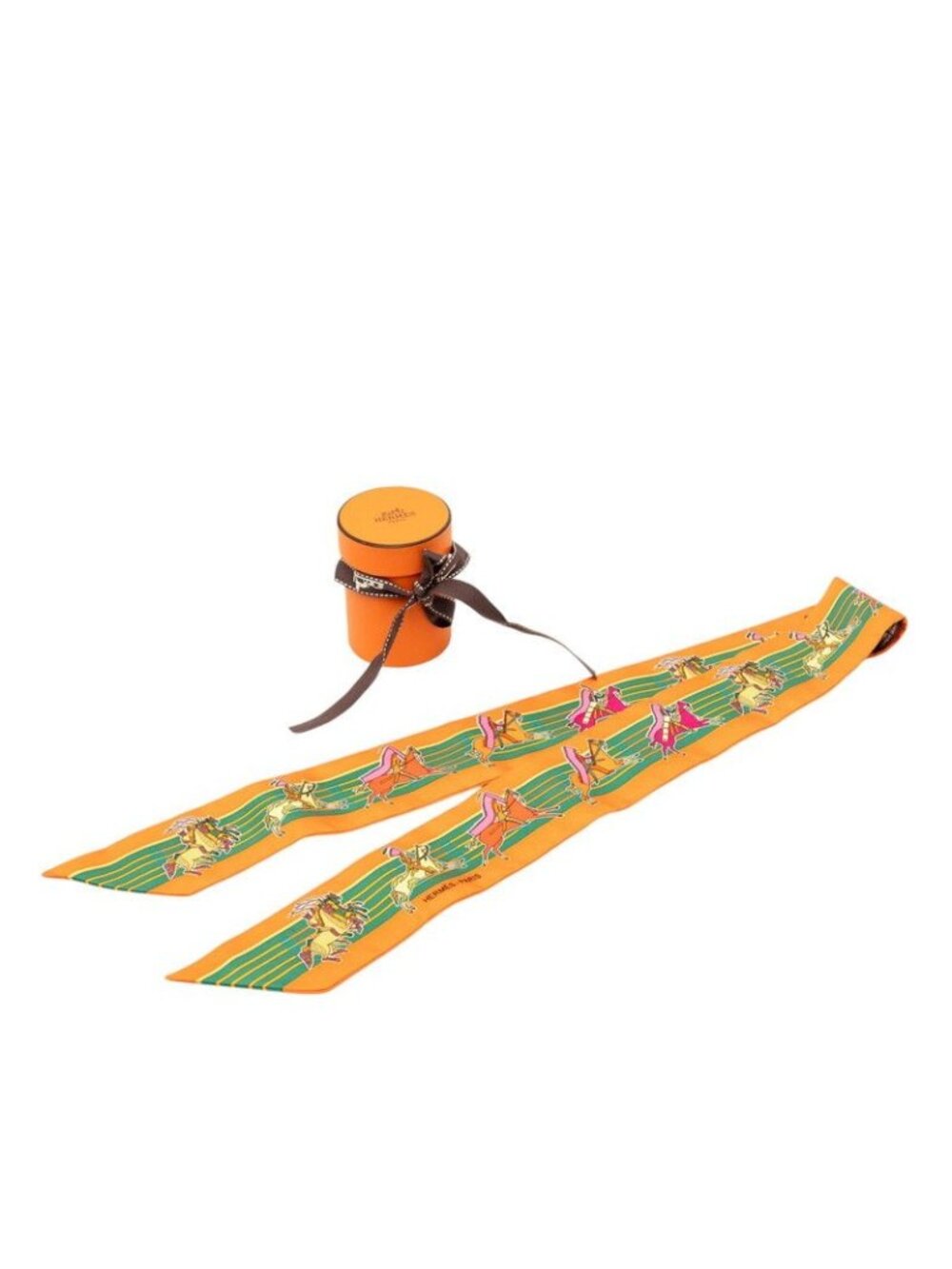 Hermes Carre 90 Pani la Shar Pawnee Chief of the Scarf Orange Multicolor Silk 1 - Picture 5 of 5